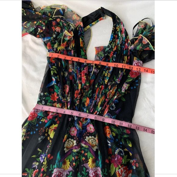 NEW $608 Tadashi Shoji Sunniva Cold Shoulder Chiffon Gown‎ [SZ 00 ] - Picture 3 of 14